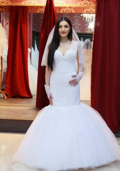 Свадебное платье В49863. Силуэт Русалка (Рыбка), длинное без шлейфа.